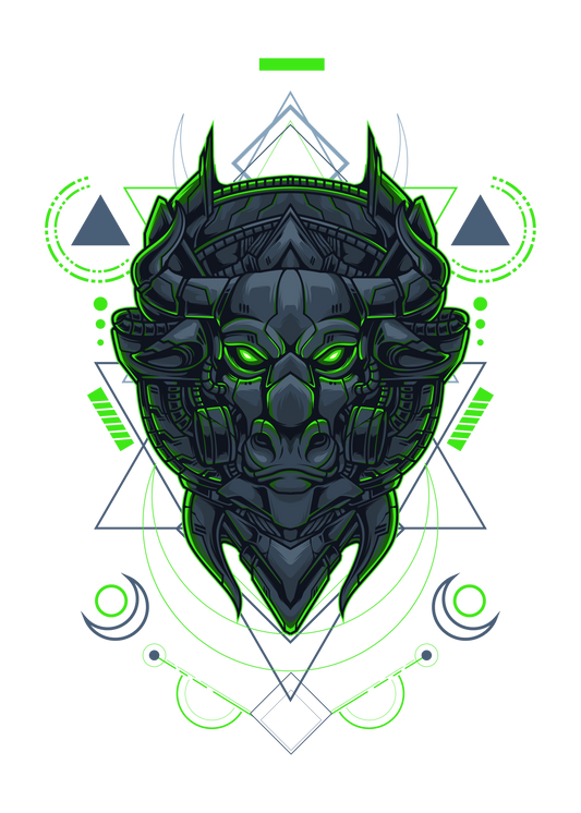 MECHA BULL SACRED GEOMETRY